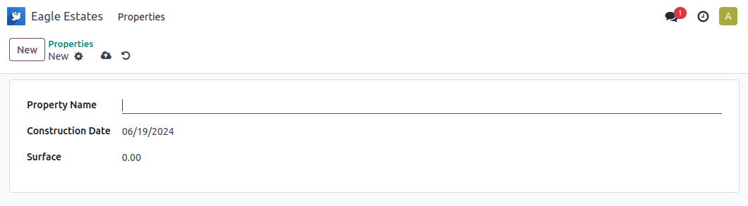 Eagle properties form view