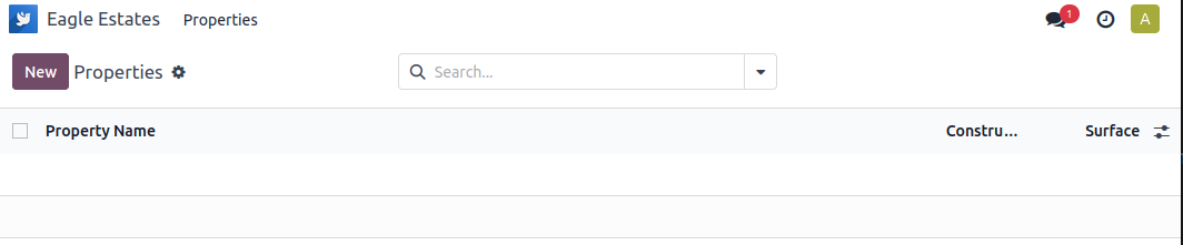 Eagle properties list view