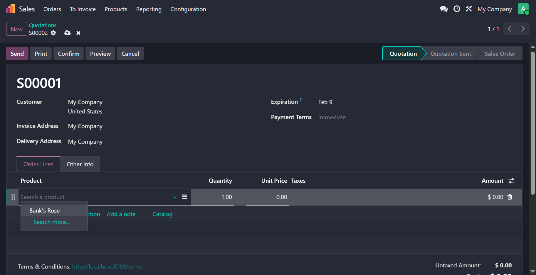 Sale order lines with modified domain