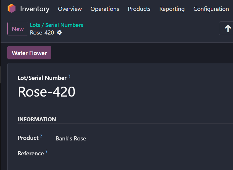 Action button to water flowers